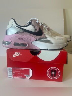 New Nike Women’s Air Max Excee White, Pink & Black Sneakers